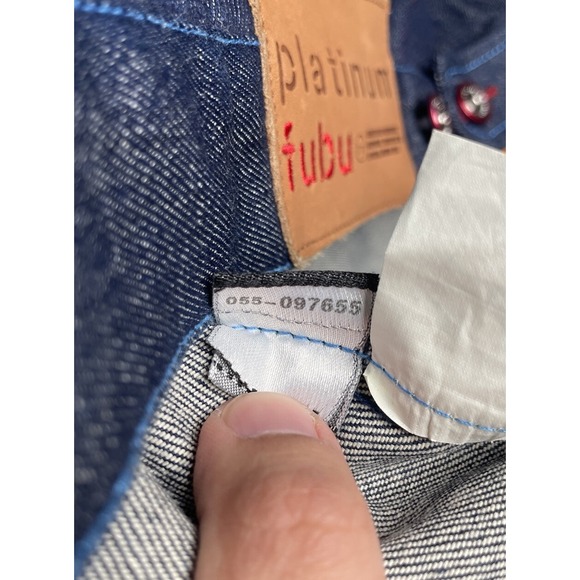 Vintage Platinum Fubu Fat Albert Denim Jean Jacket Mens XL Blue Rap Hip Hop - Picture 7 of 14